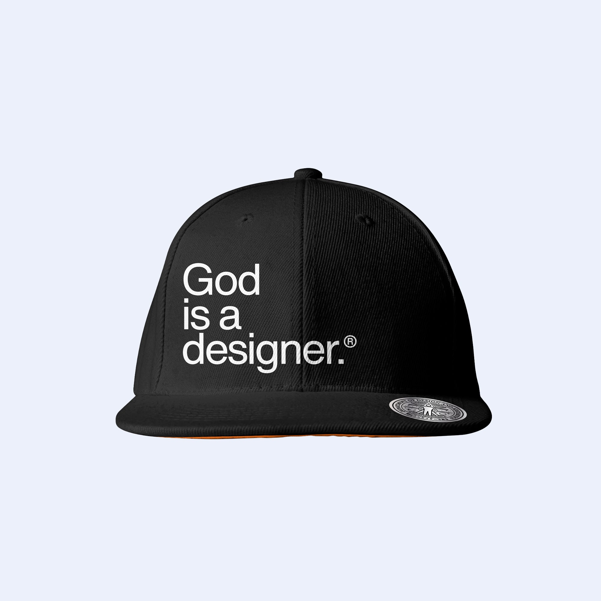Gorra clásica GIAD de 6 paneles (negro/naranja)