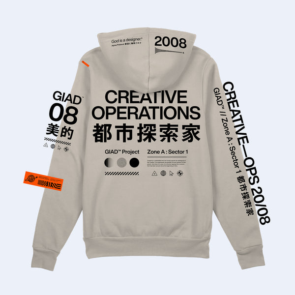 GIAD™ Creative Operations Hooded Pullover [Sand] - God is a designer.®