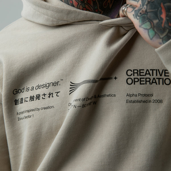 GIAD™ Creative Operations Hooded Pullover [Sand] - God is a designer.®