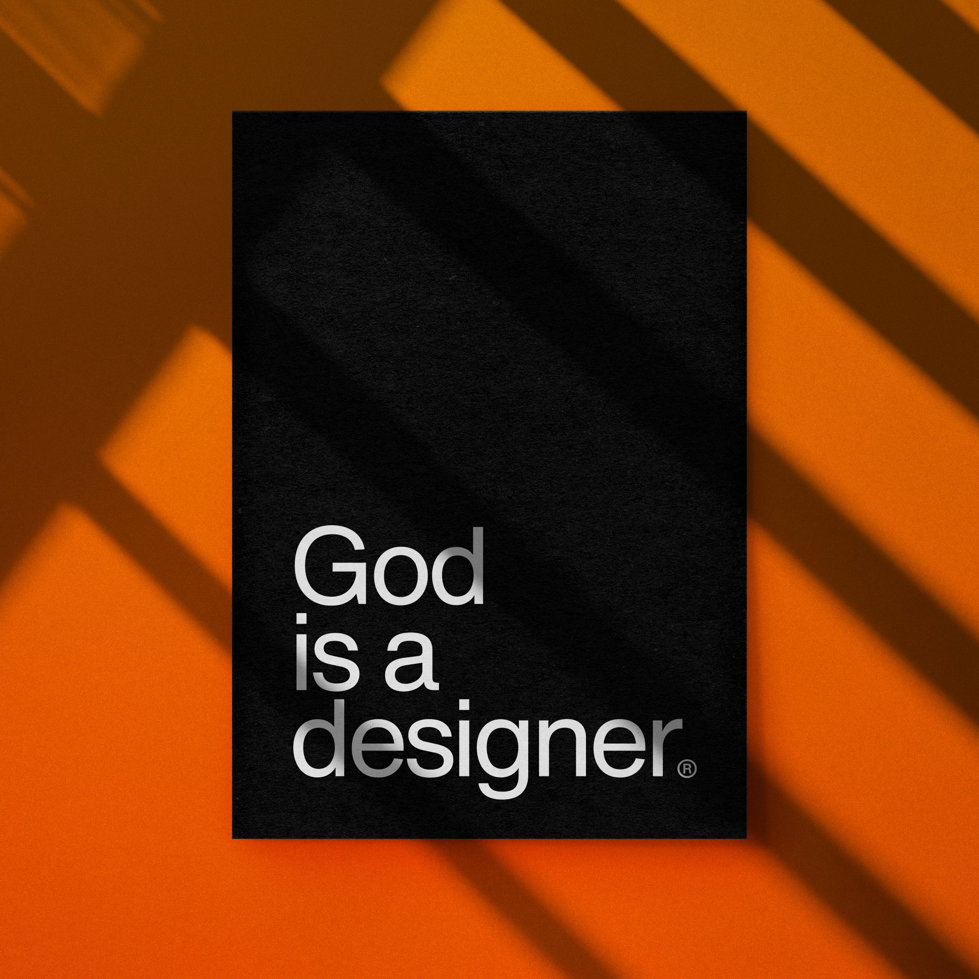 God is a designer® Phrasemark Giclee Poster Print [Black]