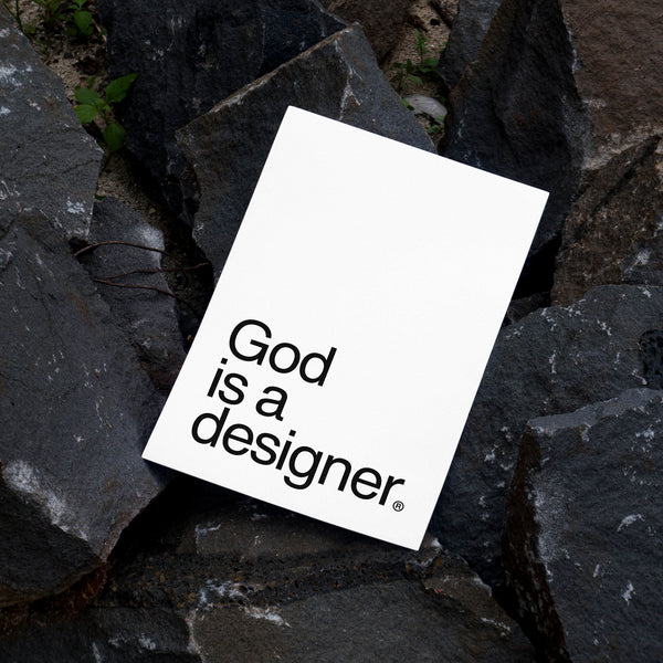 God is a designer® Phrasemark Giclee Poster Print [White]