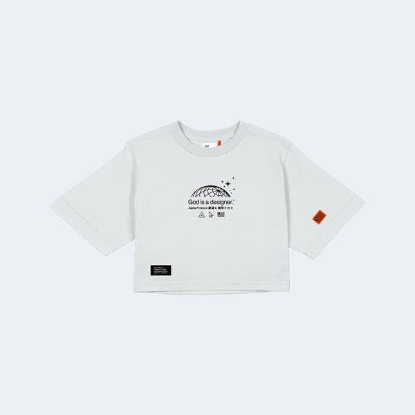 Alpha Protocol Women's SS Crop [Cloud] - God is a designer.®